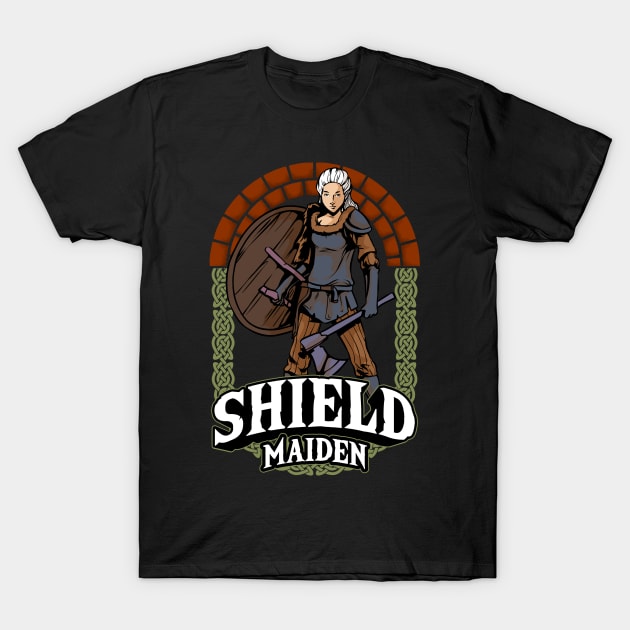 Shield Maiden Female Viking Warrior Norse Myth T-Shirt by theperfectpresents